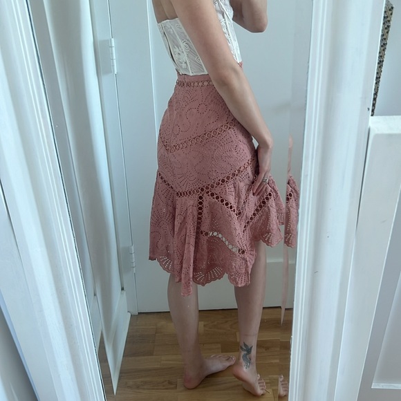 ZIMMERMANN JASPER FAN SKIRT IN NUDE - Picture 4 of 9